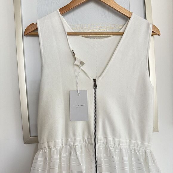 NWT Ted Baker Dress Womens US 6‎ Slip Midi Tiered Fit & Flare Elegant Old Money - Picture 10 of 14